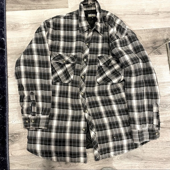 Jackets & Blazers - Quilted Work Centre Plaid Shacket Oversize Size XL Men or XXL Women Warm Jacket